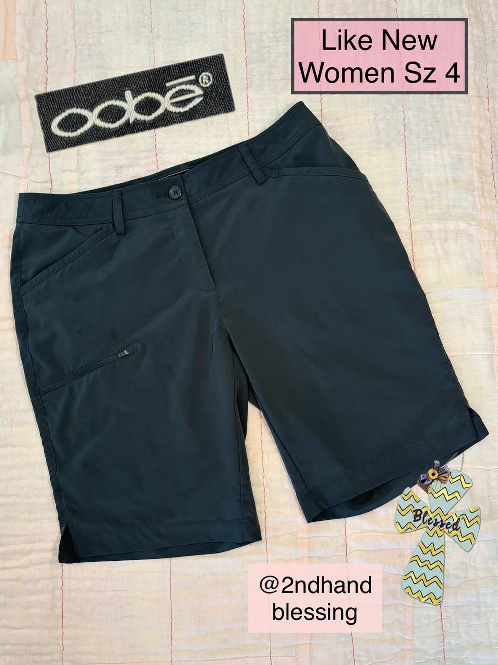 Like New Oobe Gray Shorts, Women Sz 4, Hiking Walking, CFA Uniform Shorts